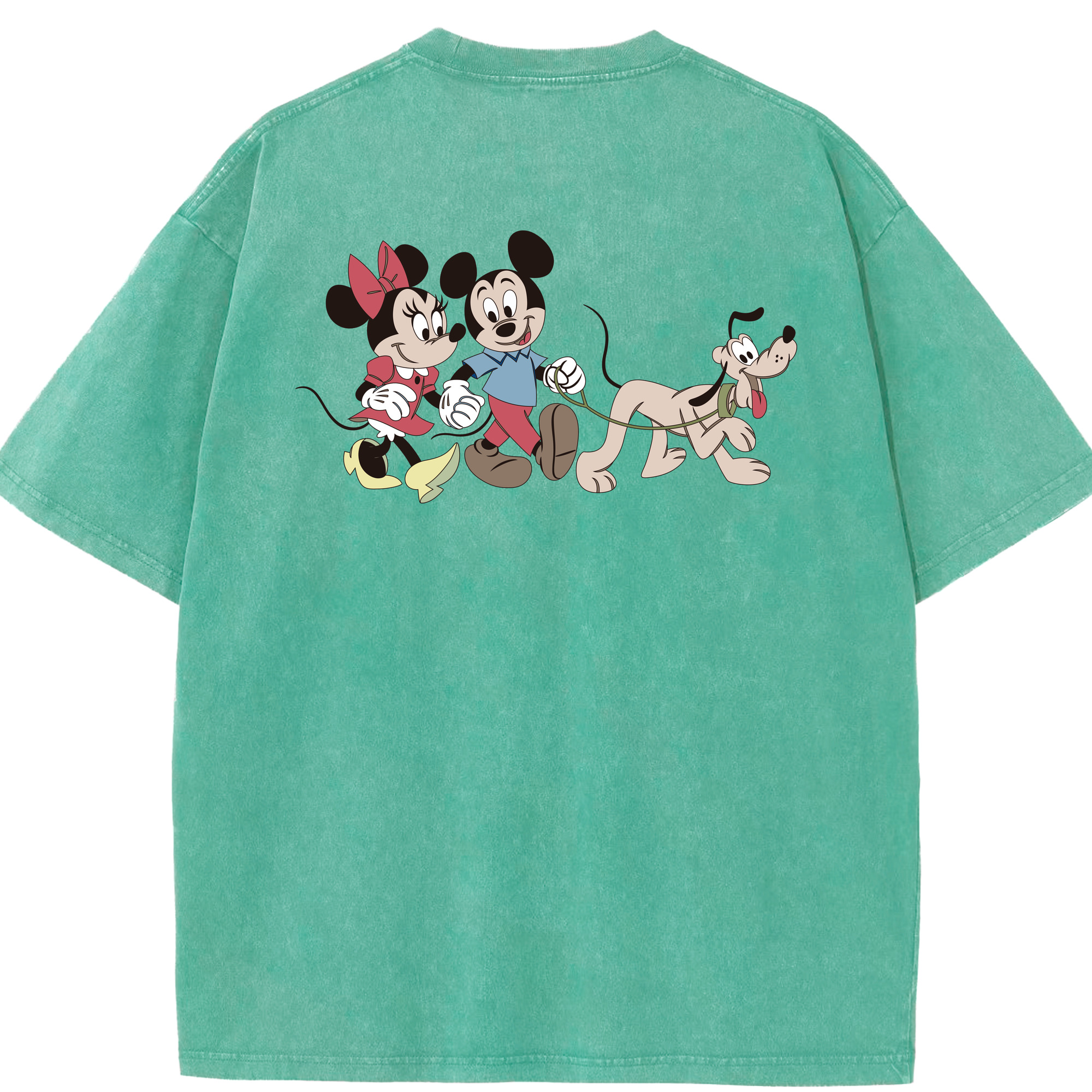 （画像用） ミッキーマウス Mickey Mouse 綿100% ヴィンテージ風 半袖Tシャツ（背面プリント）